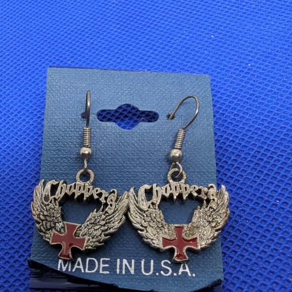STERLING SILVER 'Eagle Wings CHOPPER earrings-of biker * harley* motorcycle - Picture 4 of 4